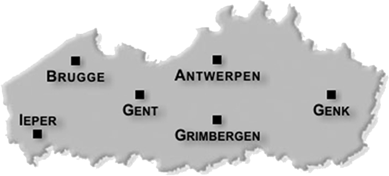 Kaart Vlaamse Volkssterrenwachten
